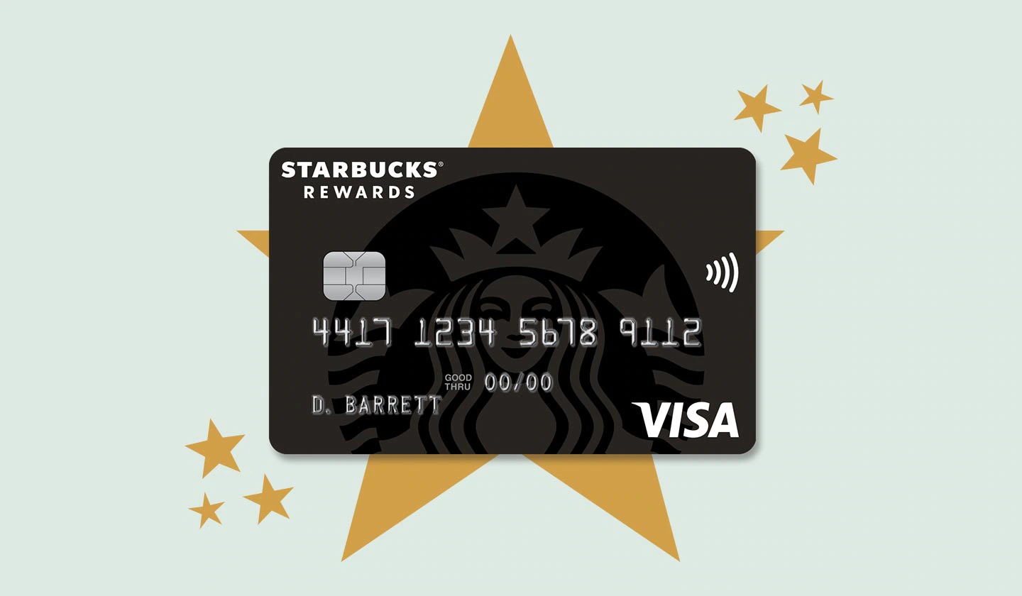 Starbucks reward card with a star behind it